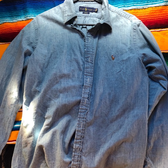 blue jean polo shirt